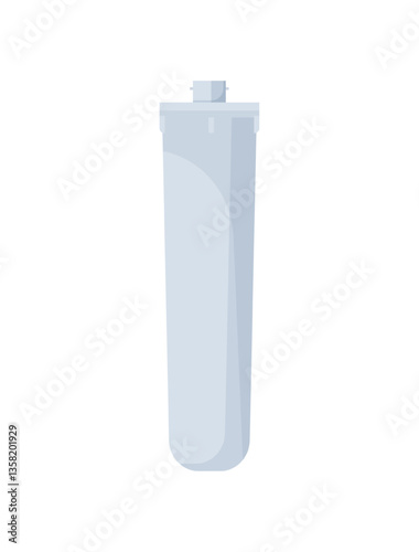 Vector illustration of a long white water filter. The filter is designed for in-line water filtration systems.