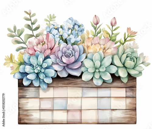 Beautiful vase flower clipart