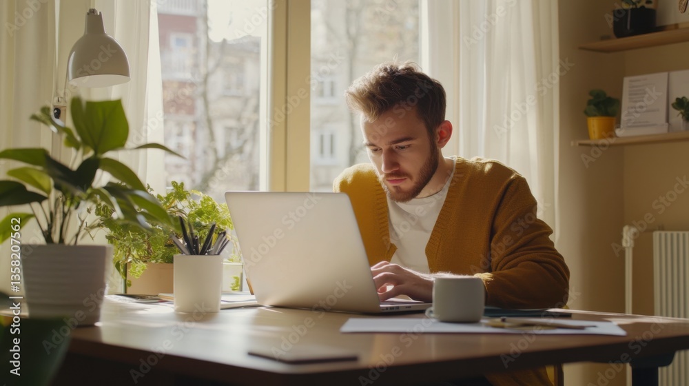 Student loans discussed by a student at a desk. Featuring clarity and focus Student loans discussed by a student at a desk. Featuring clarity and focus