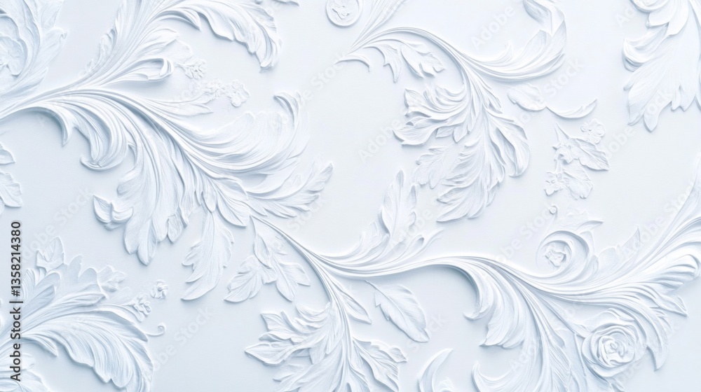 White Embossed Floral Damask Pattern Texture White Embossed Floral Damask Pattern Texture