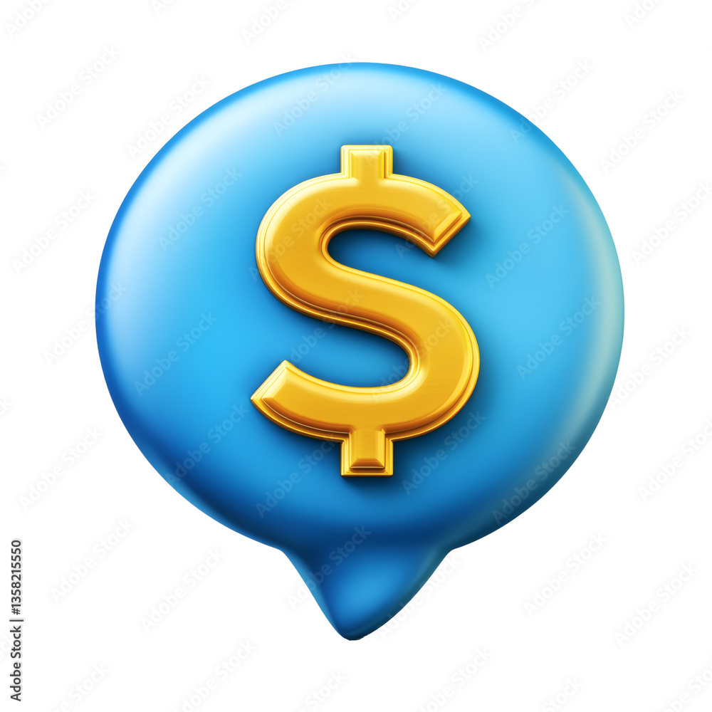 Dollar Sign Icon in Blue Speech Bubble Background Dollar Sign Icon in Blue Speech Bubble Background