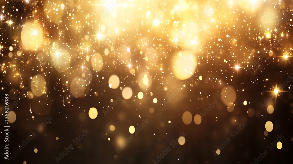 Fototapeta premium Golden Glitter Bokeh Background. (1)
