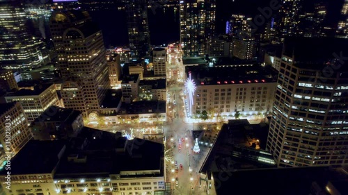 Wallpaper Mural Westlake Center Seattle Aerial with Christmas Lights Torontodigital.ca