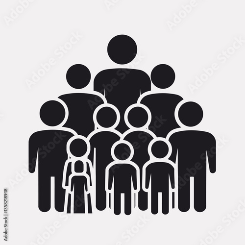 Free vector people group friend symbol icon label sticker