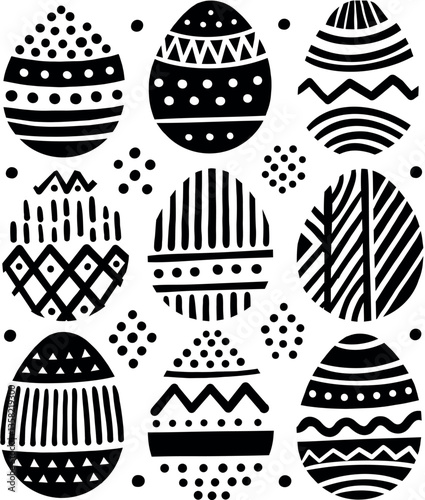 Stylized Holiday Egg Illustrations for Spring Celebration