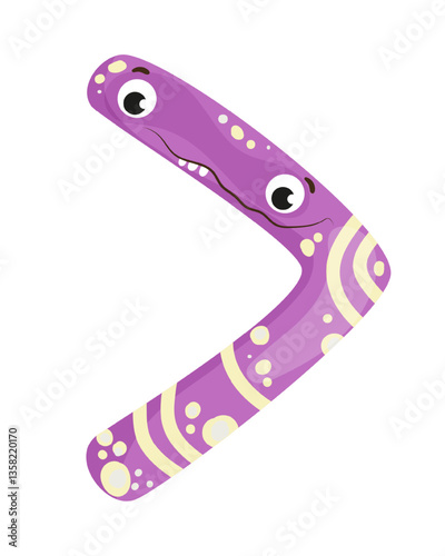 Vector illustration of a right angle bracket, featuring purple design with eye. The scene captures a playful monster right angle bracket.
