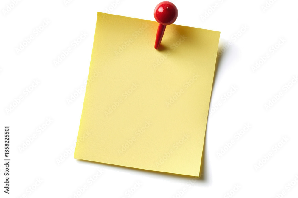 Yellow sticky post it note with red pushpin isolated on transparent background
Yellow sticky post it note with red pushpin isolated on transparent background