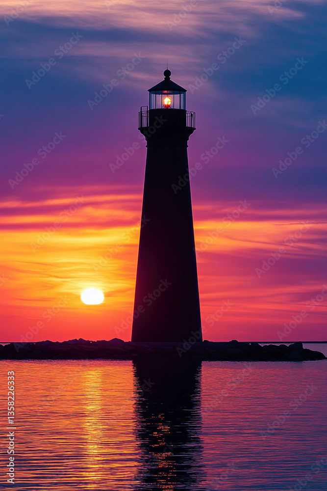 lighthouse at dusk lighthouse at dusk