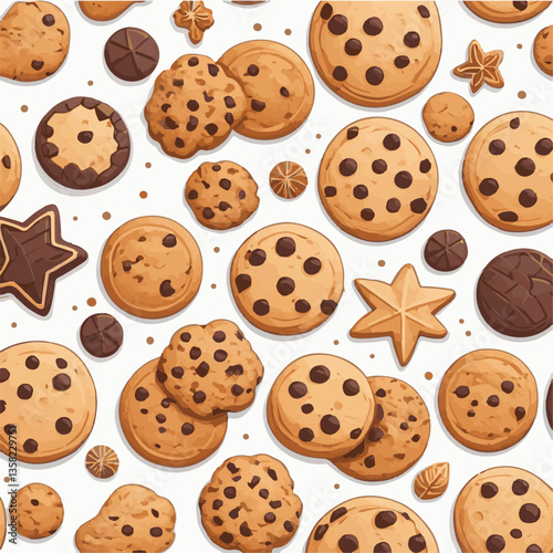 dessert, cookie, food, sweet, biscuit, bakery, background, chocolate, delicious, snack, candy, brown, homemade, bake, tasty, cake, isolated, chip, breakfast, pastry, closeup, fresh, crunchy, sugar, ve