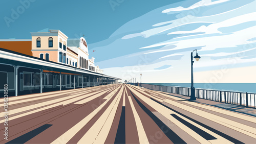 Sunny Day at Asbury Park Boardwalk