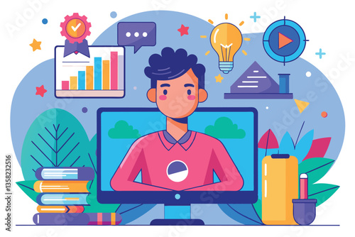 A presenter discusses customizable approaches in a dynamic webinar setting about disproportionate data insights, Webinar Customizable Disproportionate Illustration