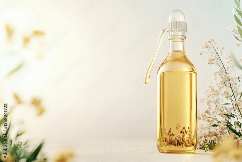 Obraz premium Golden elixir infusion: A botanical harmony for wellness and radiant health