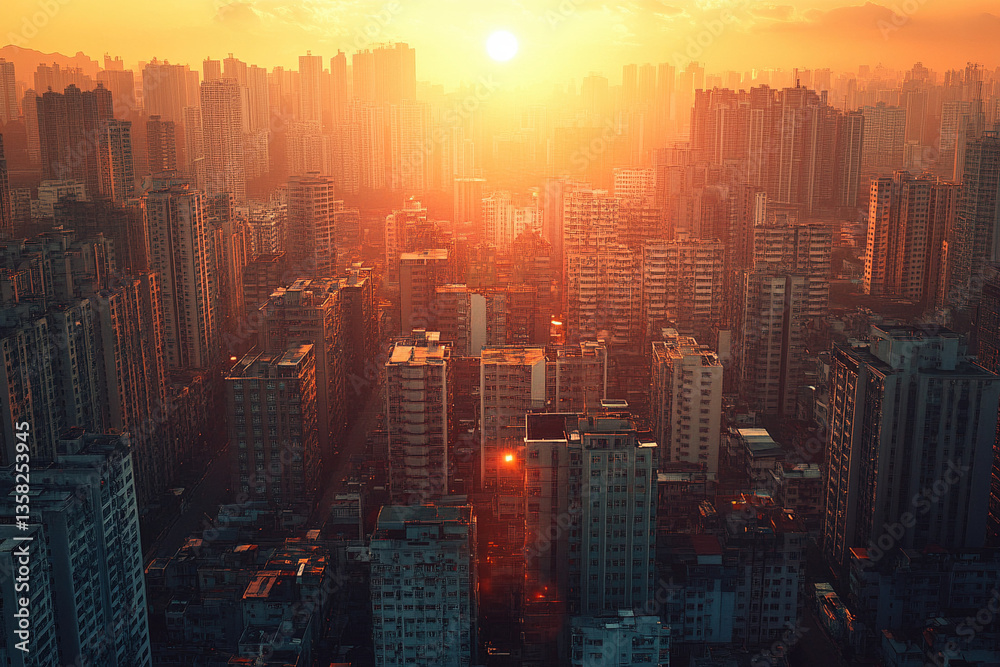 Fototapeta premium hong kong skyline at sunset