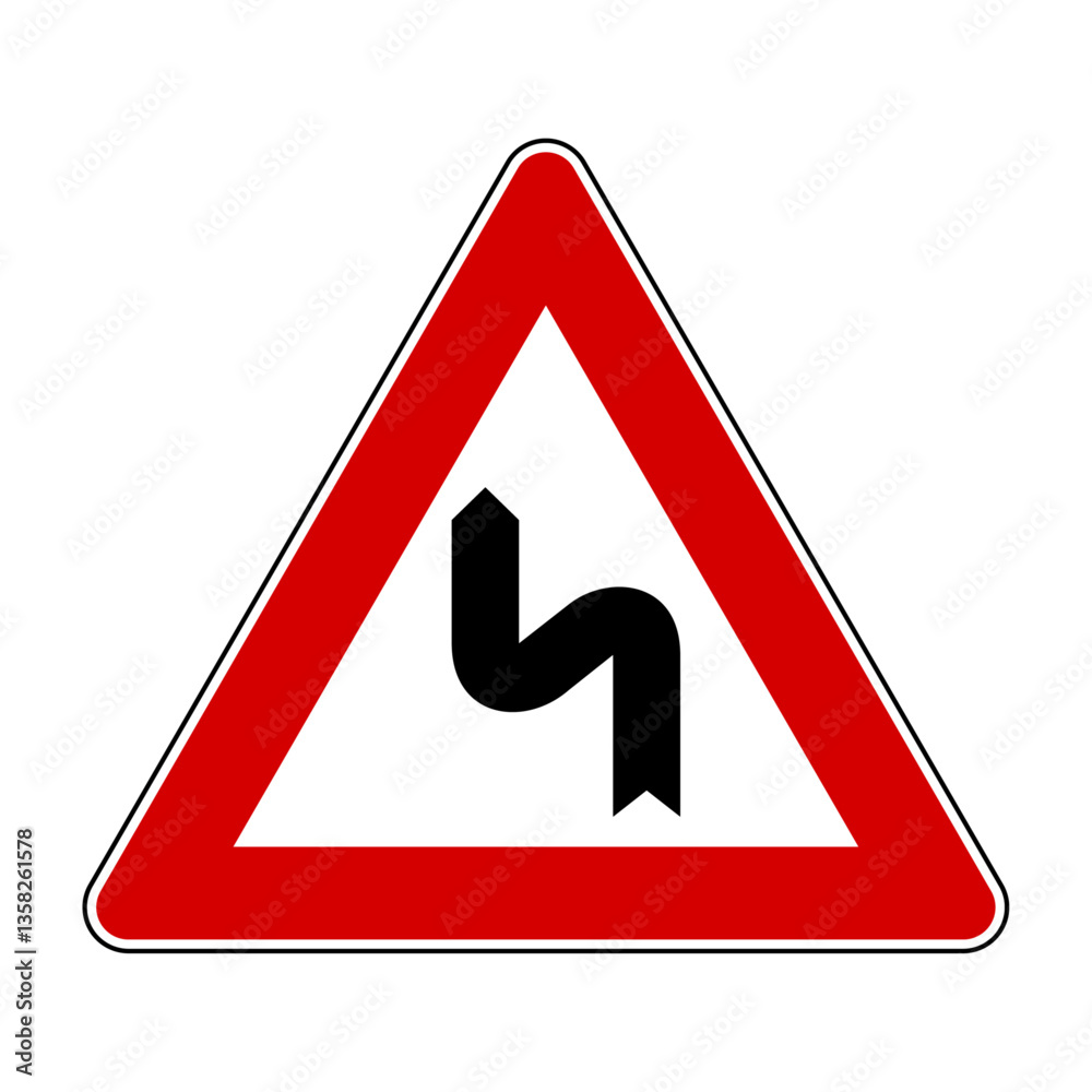 Double bend, first to left Double bend, first to left
