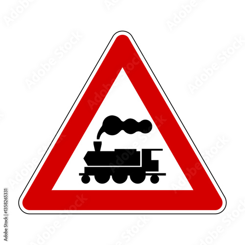 Fotografie Level crossing without barrier or gate ahead
