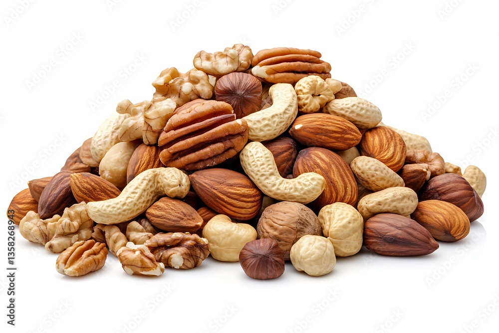 A Delicious and Nutritious Mix of Assorted Nuts Almonds, Walnuts, Cashews, Pecans, and Hazelnuts A Delicious and Nutritious Mix of Assorted Nuts Almonds, Walnuts, Cashews, Pecans, and Hazelnuts