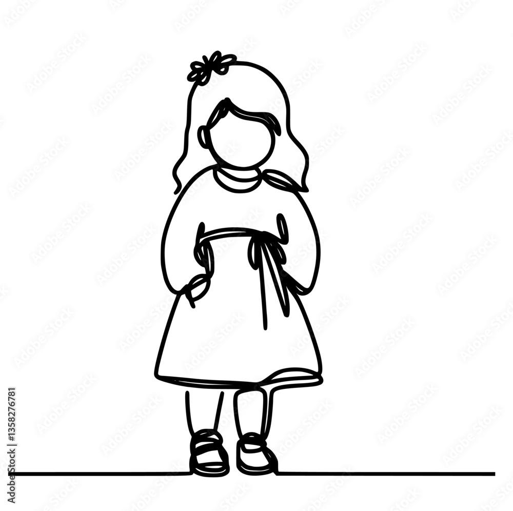 Creative one line girls sketch hand drawn doodle vector Creative one line girls sketch hand drawn doodle vector