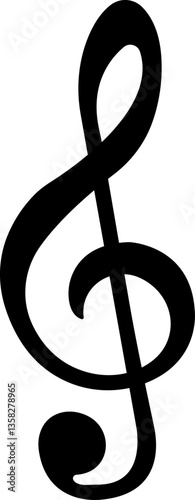 Music notes Musical key signs icon in flat style. isolated on transparent background.
