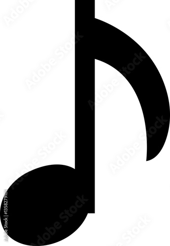 Music notes Musical key signs icon in flat style. isolated on transparent background.