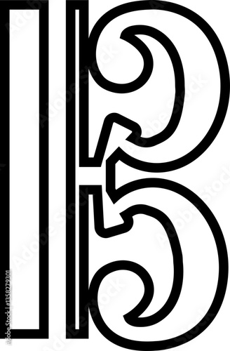 Music notes Musical key signs icon in line style. isolated on transparent background.