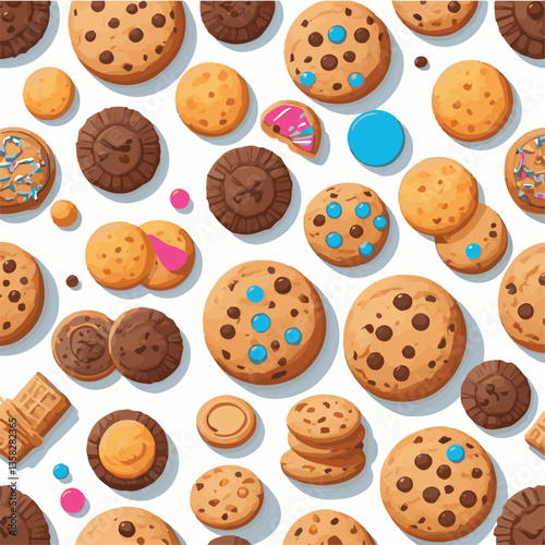 dessert, cookie, food, sweet, biscuit, bakery, background, chocolate, delicious, snack, candy, brown, homemade, bake, tasty, cake, isolated, chip, breakfast, pastry, closeup, fresh, crunchy, sugar, ve