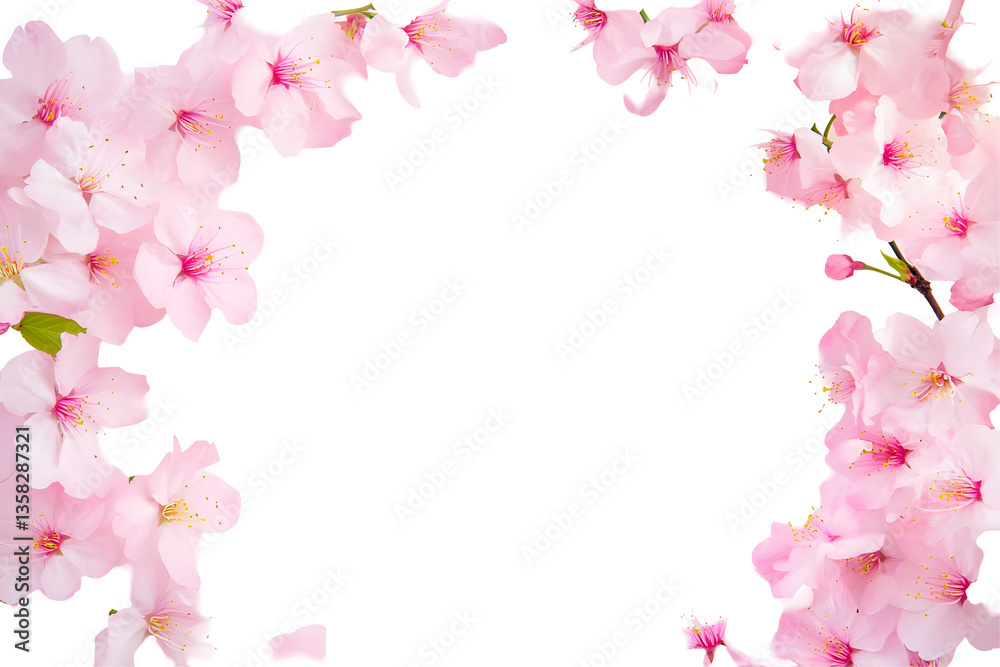 Isolated Photo of Pink Cherry Blossoms on Transparent Background Isolated Photo of Pink Cherry Blossoms on Transparent Background