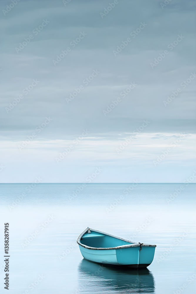 Naklejka premium Soulful Harmony: Turquoise Tones Uniting Sky, Sea, and Tranquility in a Coastal Dreamscape