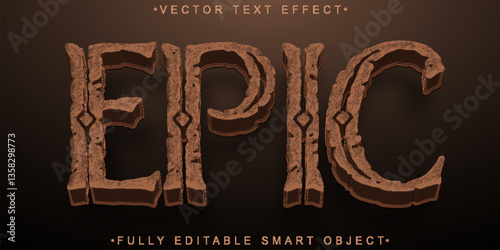 Brown Epic Vector Fully Editable Smart Object Text Effect
