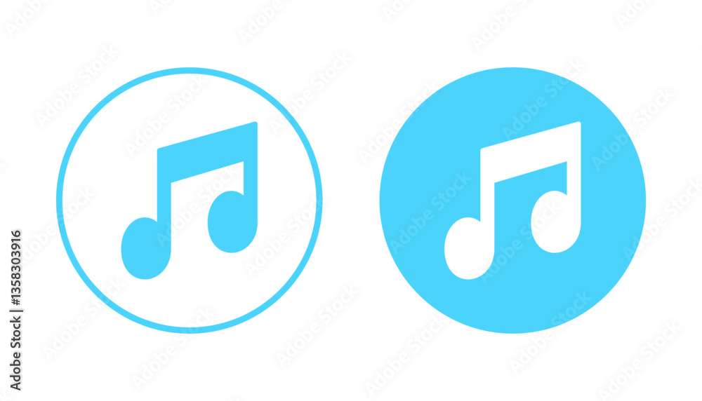 Music icon vector. note music sign and symbol Music icon vector. note music sign and symbol