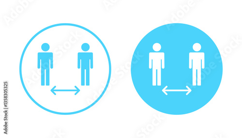 Social distance icon vector. social distancing sign and symbol. self quarantine sign