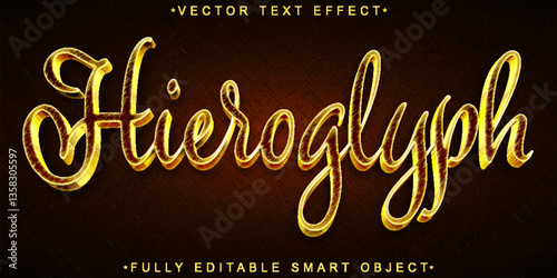 Hieroglyph Vector Fully Editable Smart Object Text Effect