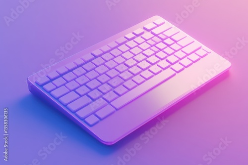 Neon Purple Wireless Keyboard with Modern Tech Minimalism.