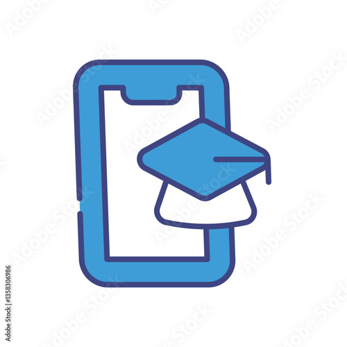 Education Apps icon vector stock illustration