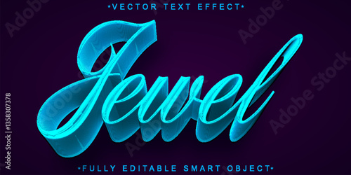 Blue Jewel Luxury Vector Fully Editable Smart Object Text Effect