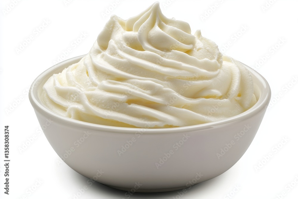 Creamy and Light Whipped Topping in a Bowl Ready for Desserts and Culinary Creations Creamy and Light Whipped Topping in a Bowl Ready for Desserts and Culinary Creations