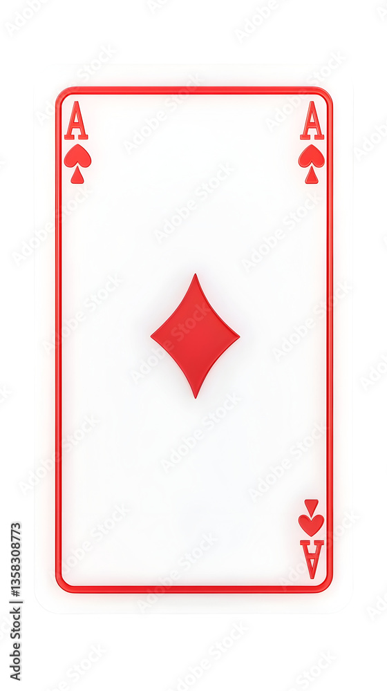 Obraz premium Illustration Ace of Diamonds Playing Card for Game Gamble Risk