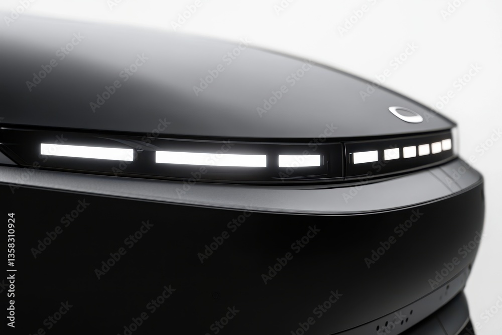 Close-up view of a sleek white electric car highlighting modern design and advanced technology features Close-up view of a sleek white electric car highlighting modern design and advanced technology features