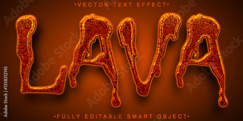 Hot Lava Vector Fully Editable Smart Object Text Effect