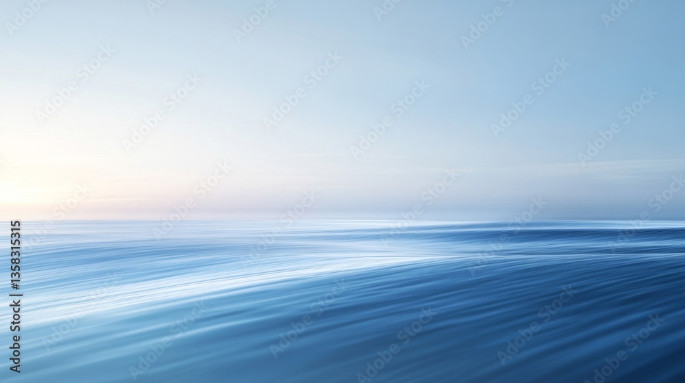 Fototapeta premium Vast Blue Snow Desert Landscape at Dawn