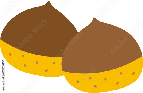 가을 맛있는 밤 일러스트