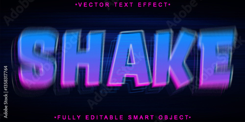 Cartoon Shake Vector Fully Editable Smart Object Text Effect