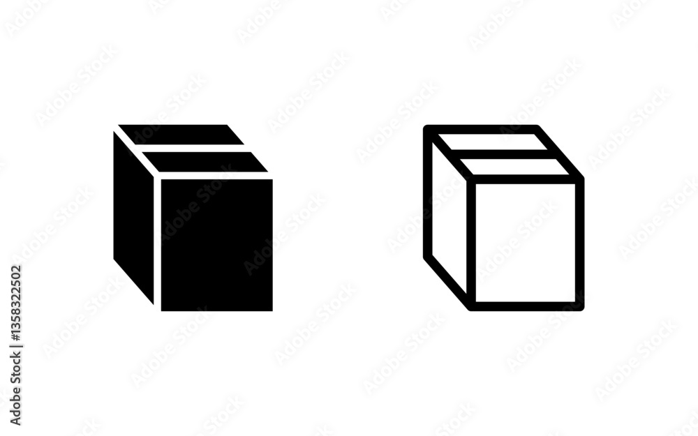 Box icon vector illustration. box sign and symbol, parcel, package Box icon vector illustration. box sign and symbol, parcel, package