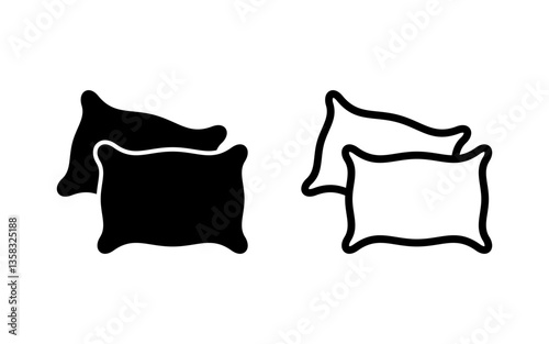 Pillow icon vector illustration. Pillow sign and symbol. Comfortable fluffy pillow