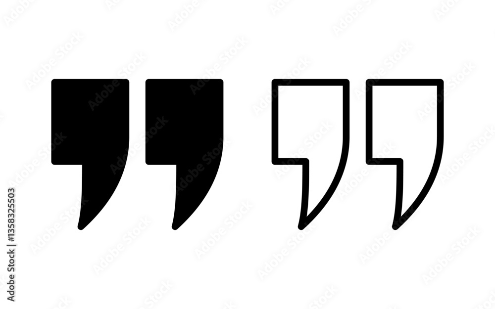 Quote icon vector illustration. Quotation mark sign and symbol Quote icon vector illustration. Quotation mark sign and symbol
