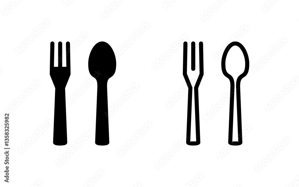 spoon and fork icon vector illustration. spoon, fork and knife icon vector. restaurant sign and symbol spoon and fork icon vector illustration. spoon, fork and knife icon vector. restaurant sign and symbol