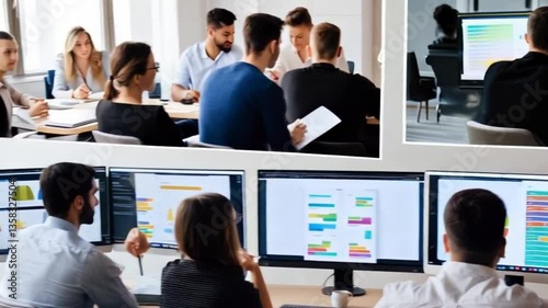 Virtual business meeting on a video call, Generative AI