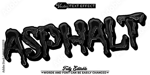 Asphalt Way Vector Editable Text Effect Template