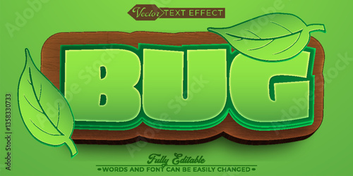 Cartoon Bug Vector Editable Text Effect Template