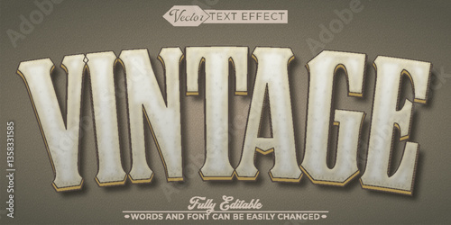 Cartoon Vintage Vector Editable Text Effect Template