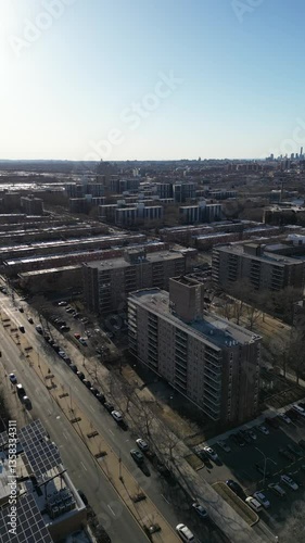 Aerial view over Brooklyn featuring Belt Parkway, Shirley Chisholm State Park, Spring Creek Beach, Pennsylvania Ave, Flatlands Ave, and Howard Beach.